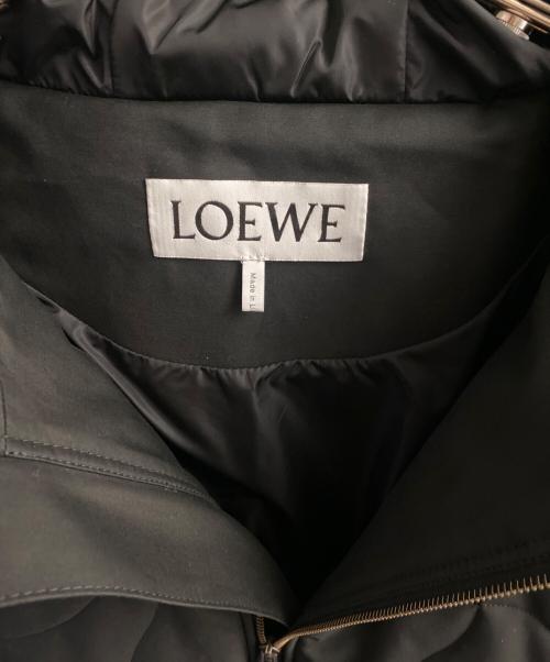 LOEWE（ロエベ）LOEWE (ロエベ) レザー切替キルティングロングコート ブラック サイズ:50の古着・服飾アイテム