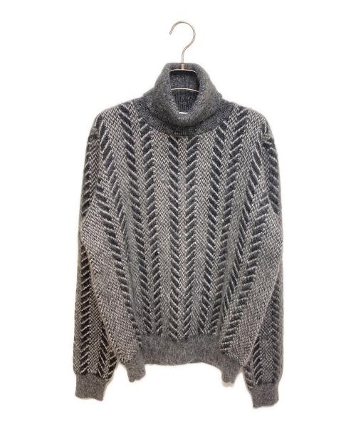 Saint Laurent Paris（サンローランパリ）Saint Laurent Paris (サンローランパリ) モヘア混ハイネックニット ブラック×グレー サイズ:Lの古着・服飾アイテム