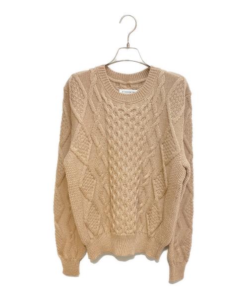 Maison Margiela（メゾンマルジェラ）Maison Margiela (メゾンマルジェラ) フィッシャーマンニットケーブルニット ピンクベージュ サイズ:Mの古着・服飾アイテム