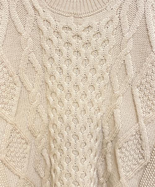 Maison Margiela（メゾンマルジェラ）Maison Margiela (メゾンマルジェラ) フィッシャーマンニットケーブルニット ピンクベージュ サイズ:Mの古着・服飾アイテム