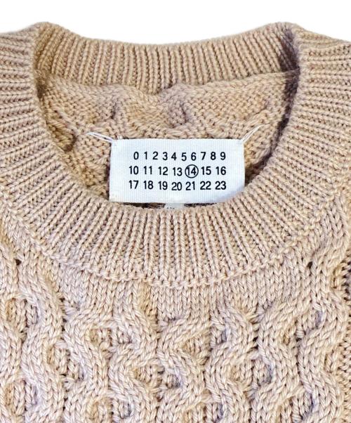 Maison Margiela（メゾンマルジェラ）Maison Margiela (メゾンマルジェラ) フィッシャーマンニットケーブルニット ピンクベージュ サイズ:Mの古着・服飾アイテム