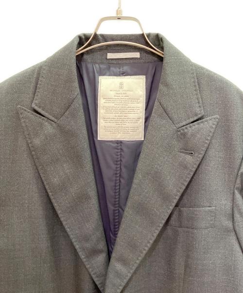 BRUNELLO CUCINELLI（ブルネロクチネリ）BRUNELLO CUCINELLI (ブルネロクチネリ) 3B中綿ロングコート/チェスターコート グレー サイズ:52の古着・服飾アイテム