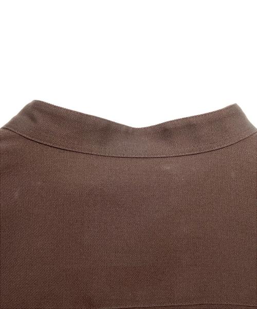 JIL SANDER（ジルサンダー）JIL SANDER (ジルサンダー) ノーカラーシャツ ジャケット ブラウン サイズ:39 1/2の古着・服飾アイテム