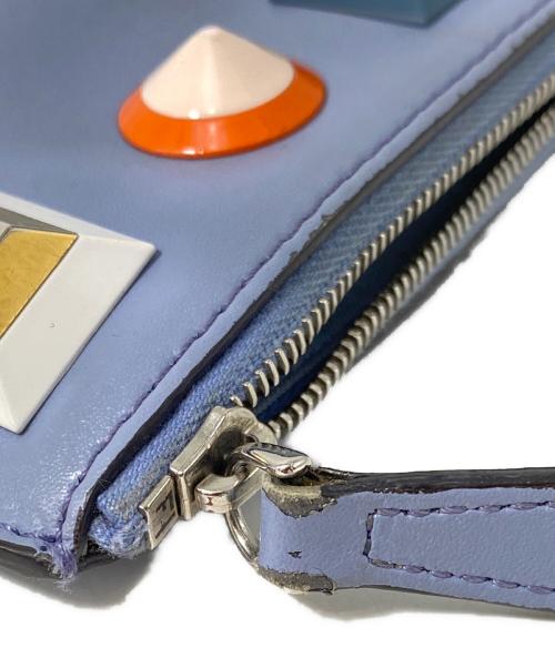 FENDI（フェンディ）FENDI (フェンディ) マルチスタッズ ジッピーコインケース パープルの古着・服飾アイテム