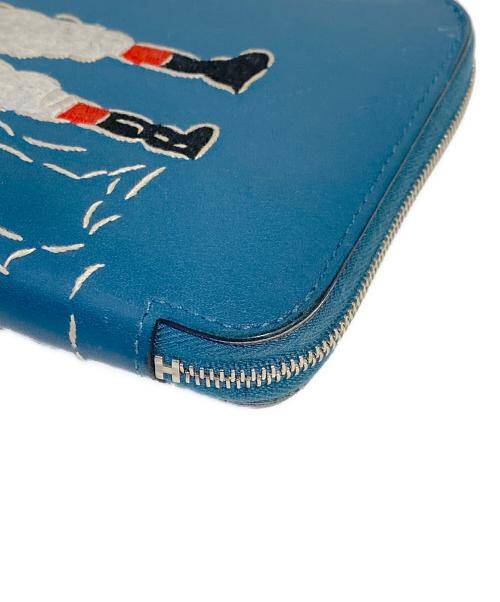 HERMES（エルメス）HERMES (エルメス) アザップロングクラシック 刺繍 長財布 ダークグリーンの古着・服飾アイテム