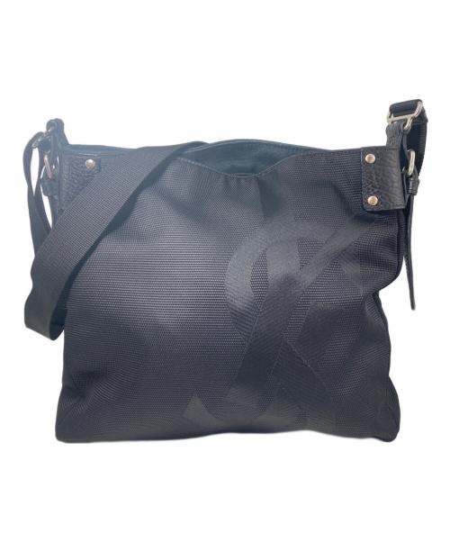 Yves Saint Laurent（イヴサンローラン）Yves Saint Laurent (イヴサンローラン) キャンバスショルダーバッグ ブラックの古着・服飾アイテム
