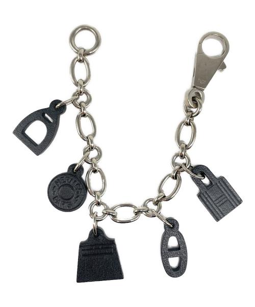 HERMES（エルメス）HERMES (エルメス) アミュレット5バッグチャームキーホルダー ブラック×シルバーの古着・服飾アイテム