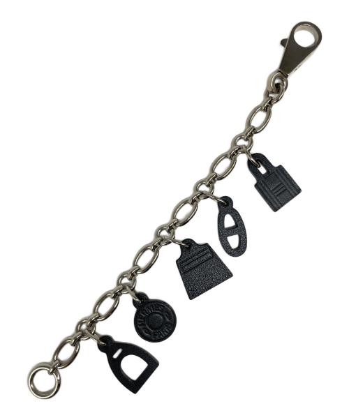 HERMES（エルメス）HERMES (エルメス) アミュレット5バッグチャームキーホルダー ブラック×シルバーの古着・服飾アイテム
