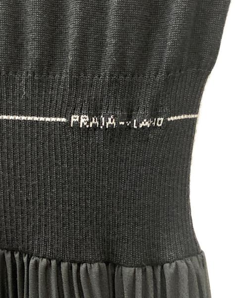 PRADA（プラダ）PRADA (プラダ) ニット切替プリーツワンピース ブラック サイズ:36の古着・服飾アイテム