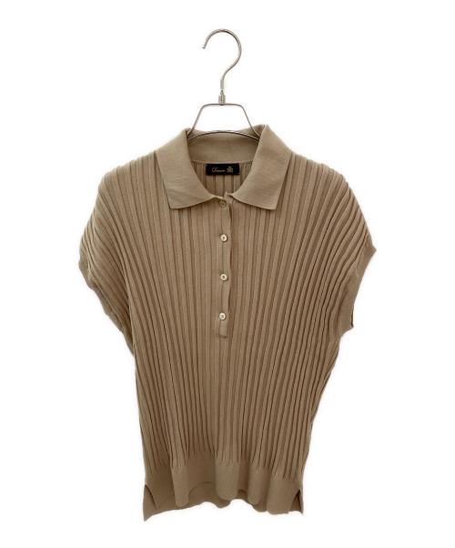 DRAWER（ドゥロワー）DRAWER (ドゥロワー) リブ編みショートスリーブニット ベージュ サイズ:Freeの古着・服飾アイテム