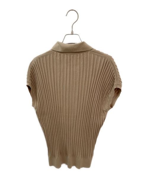 DRAWER（ドゥロワー）DRAWER (ドゥロワー) リブ編みショートスリーブニット ベージュ サイズ:Freeの古着・服飾アイテム