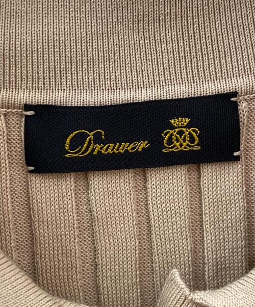 DRAWER（ドゥロワー）DRAWER (ドゥロワー) リブ編みショートスリーブニット ベージュ サイズ:Freeの古着・服飾アイテム