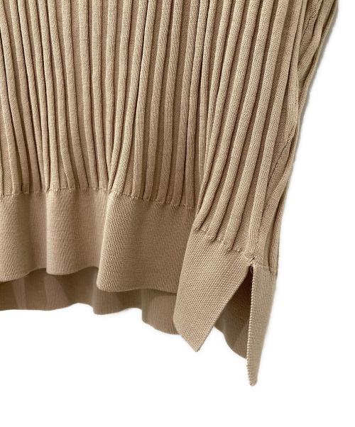 DRAWER（ドゥロワー）DRAWER (ドゥロワー) リブ編みショートスリーブニット ベージュ サイズ:Freeの古着・服飾アイテム