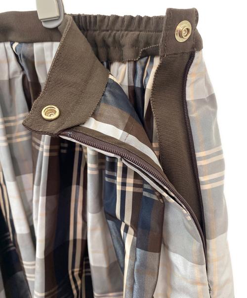 DRAWER（ドゥロワー）DRAWER (ドゥロワー) ナイロンチェックタックスカート マルチカラー サイズ:36の古着・服飾アイテム