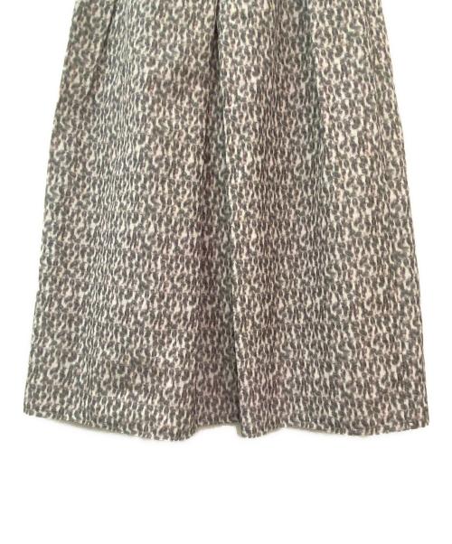 DRAWER（ドゥロワー）DRAWER (ドゥロワー) レオパードロングスカート グレー サイズ:Lの古着・服飾アイテム