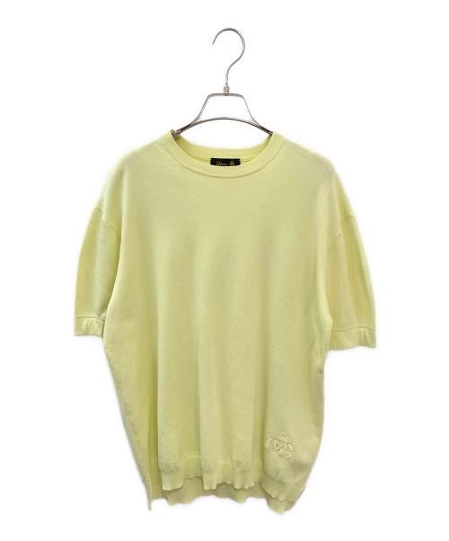 DRAWER（ドゥロワー）DRAWER (ドゥロワー) コットンスリーブショートニット カットソー イエロー サイズ:Freeの古着・服飾アイテム