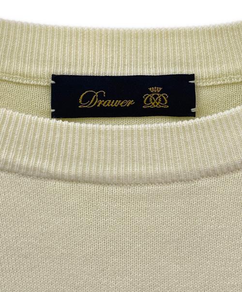 DRAWER（ドゥロワー）DRAWER (ドゥロワー) コットンスリーブショートニット カットソー イエロー サイズ:Freeの古着・服飾アイテム