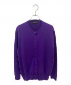 DRAWERドゥロワー）の古着「クルーネックスウェットカーディガン」｜パープル