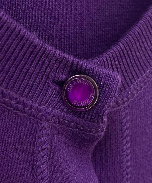 DRAWER（ドゥロワー）DRAWER (ドゥロワー) クルーネックスウェットカーディガン パープル サイズ:1の古着・服飾アイテム