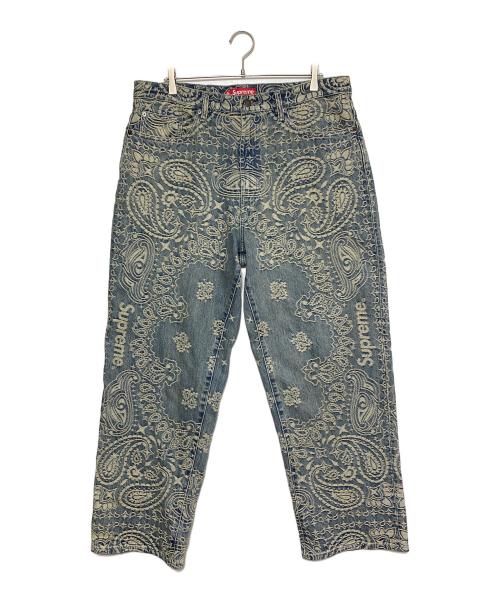 SUPREME（シュプリーム）SUPREME (シュプリーム) Bandana Jacquard Baggy Jean インディゴ サイズ:XLの古着・服飾アイテム