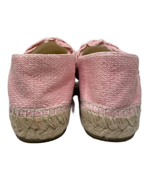 CHANEL（シャネル）CHANEL (シャネル) カメリアデザイン エスパドリーユ ピンク サイズ:38の古着・服飾アイテム