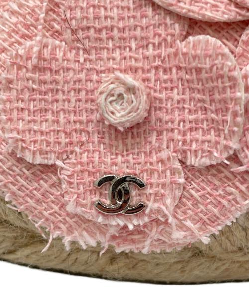 CHANEL（シャネル）CHANEL (シャネル) カメリアデザイン エスパドリーユ ピンク サイズ:38の古着・服飾アイテム