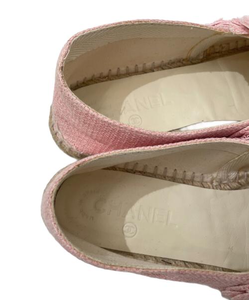 CHANEL（シャネル）CHANEL (シャネル) カメリアデザイン エスパドリーユ ピンク サイズ:38の古着・服飾アイテム