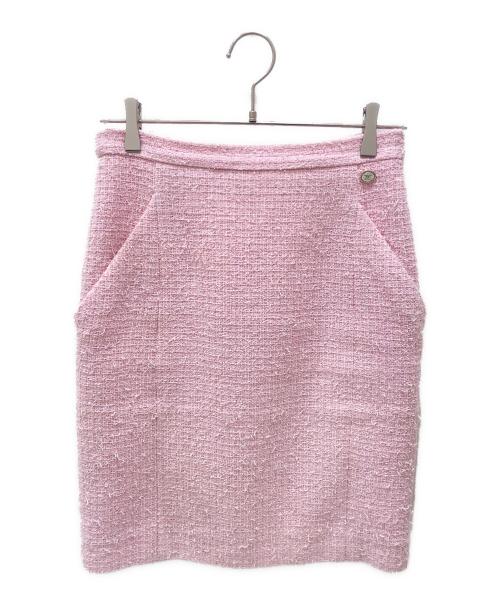CHANEL（シャネル）CHANEL (シャネル) ツイードスカート ピンク サイズ:38の古着・服飾アイテム