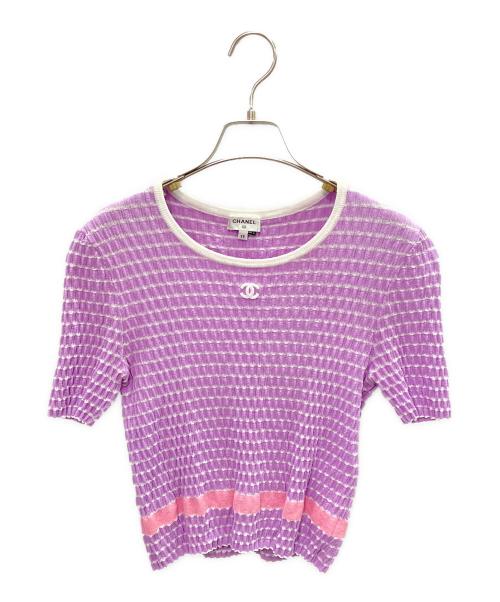 CHANEL（シャネル）CHANEL (シャネル) ココマーク プリーツカットソー ラベンダー サイズ:38の古着・服飾アイテム
