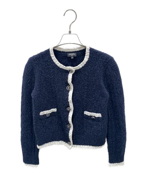 CHANEL（シャネル）CHANEL (シャネル) ココボタンカシミヤ混ニットカーディガン ネイビー サイズ:38の古着・服飾アイテム
