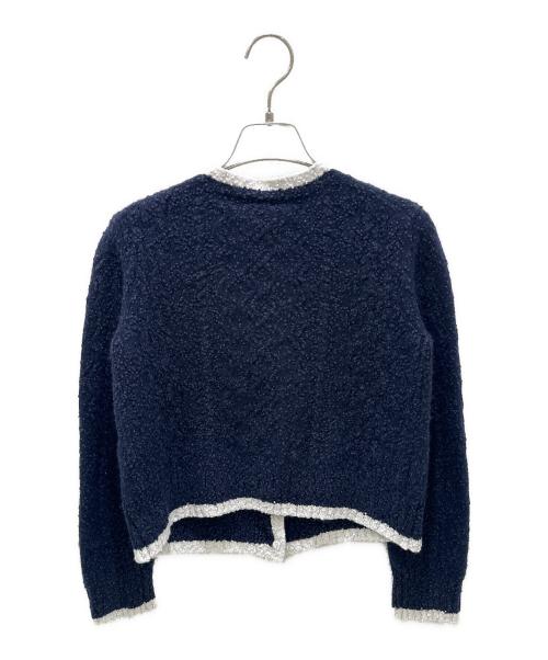 CHANEL（シャネル）CHANEL (シャネル) ココボタンカシミヤ混ニットカーディガン ネイビー サイズ:38の古着・服飾アイテム