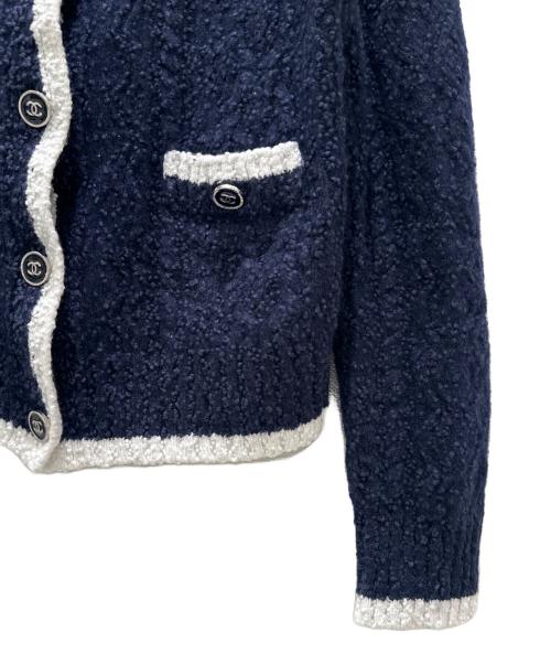 CHANEL（シャネル）CHANEL (シャネル) ココボタンカシミヤ混ニットカーディガン ネイビー サイズ:38の古着・服飾アイテム