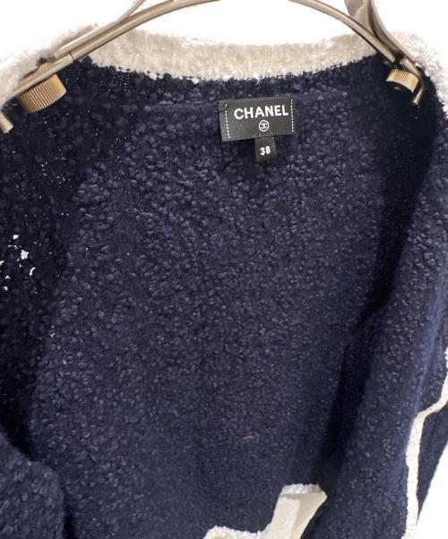 CHANEL（シャネル）CHANEL (シャネル) ココボタンカシミヤ混ニットカーディガン ネイビー サイズ:38の古着・服飾アイテム