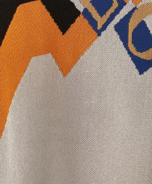 LOEWE（ロエベ）LOEWE (ロエベ) 22AW グラフィックプリントジャガードセーター ブラック×オレンジ サイズ:XSの古着・服飾アイテム