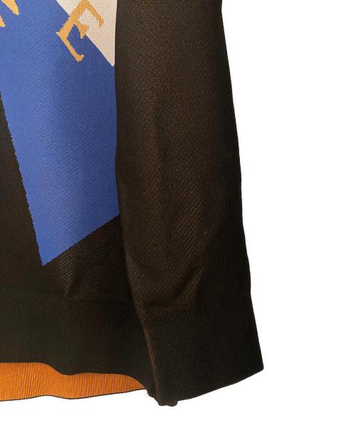 LOEWE（ロエベ）LOEWE (ロエベ) 22AW グラフィックプリントジャガードセーター ブラック×オレンジ サイズ:XSの古着・服飾アイテム