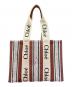 Chloe（クロエ）の古着「WOODYトートバッグ」｜ブラウン×ホワイト