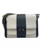 MARNIマルニ）の古着「レザートランクショルダーバッグ」｜ブラック×ホワイト