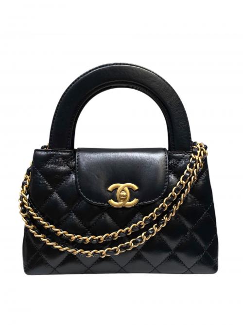 CHANEL（シャネル）CHANEL (シャネル) マトラッセ ミニショッピングバッグ ブラック×ゴールド金具 サイズ:-の古着・服飾アイテム