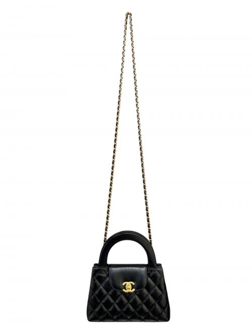 CHANEL（シャネル）CHANEL (シャネル) マトラッセ ミニショッピングバッグ ブラック×ゴールド金具 サイズ:-の古着・服飾アイテム