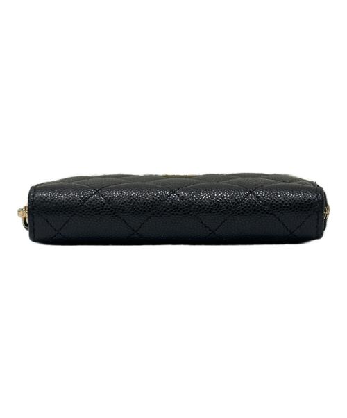 CHANEL（シャネル）CHANEL (シャネル) ラウンドジップ コンパクトウォレット ブラックの古着・服飾アイテム
