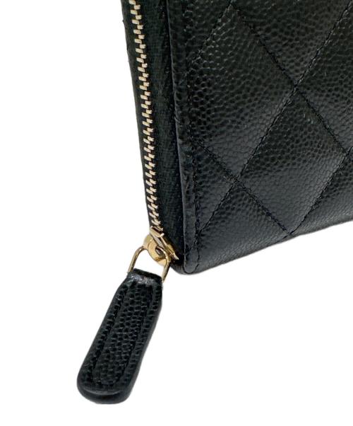 CHANEL（シャネル）CHANEL (シャネル) ラウンドジップ コンパクトウォレット ブラックの古着・服飾アイテム
