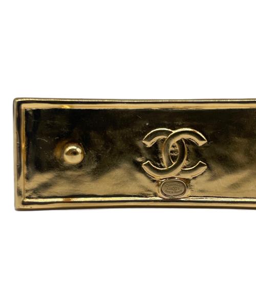 CHANEL（シャネル）CHANEL (シャネル) CHANELロゴ バレッタ ゴールド×ブラックの古着・服飾アイテム