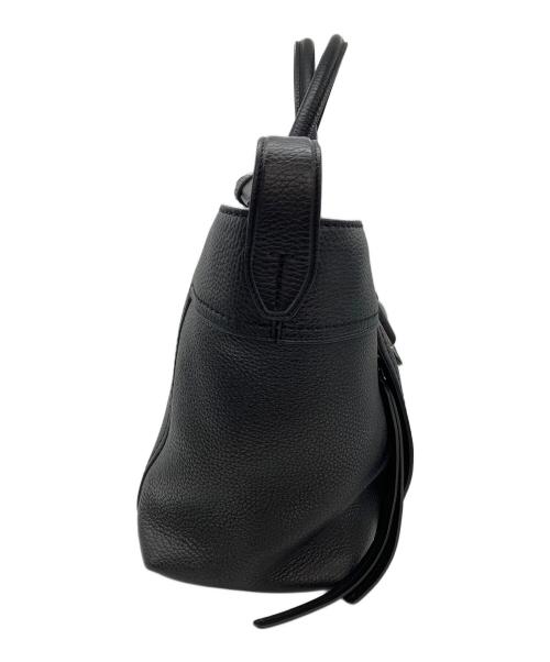 TOD'S（トッズ）TOD'S (トッズ) ダブルＴミディアムレザーハンドバッグ ブラックの古着・服飾アイテム