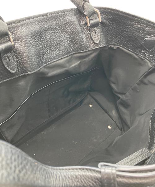 TOD'S（トッズ）TOD'S (トッズ) ダブルＴミディアムレザーハンドバッグ ブラックの古着・服飾アイテム