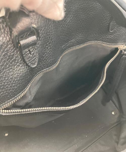 TOD'S（トッズ）TOD'S (トッズ) ダブルＴミディアムレザーハンドバッグ ブラックの古着・服飾アイテム