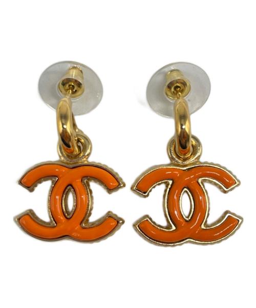 CHANEL（シャネル）CHANEL (シャネル) ココマーク ピアス オレンジ×ゴールドの古着・服飾アイテム