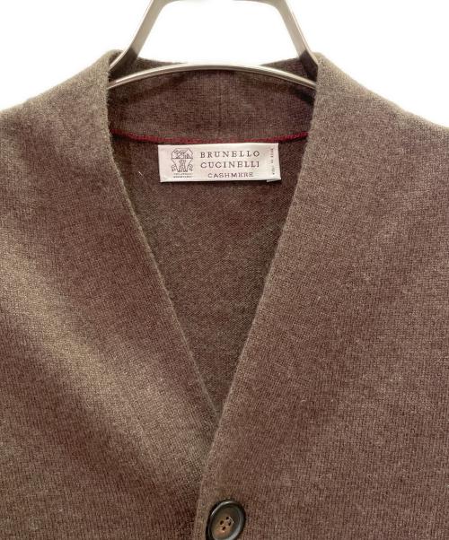 BRUNELLO CUCINELLI（ブルネロクチネリ）BRUNELLO CUCINELLI (ブルネロクチネリ) カシミヤニットベスト ブラウン サイズ:48の古着・服飾アイテム