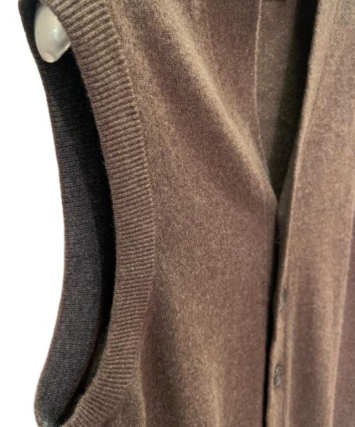 BRUNELLO CUCINELLI（ブルネロクチネリ）BRUNELLO CUCINELLI (ブルネロクチネリ) カシミヤニットベスト ブラウン サイズ:48の古着・服飾アイテム