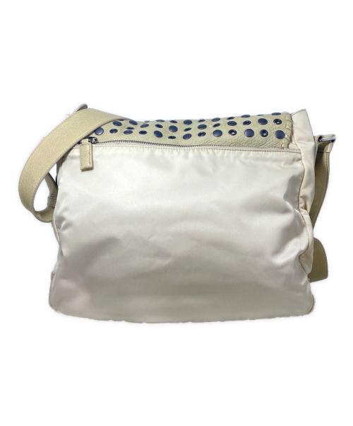 PRADA（プラダ）PRADA (プラダ) パンチングショルダーバッグ ベージュの古着・服飾アイテム