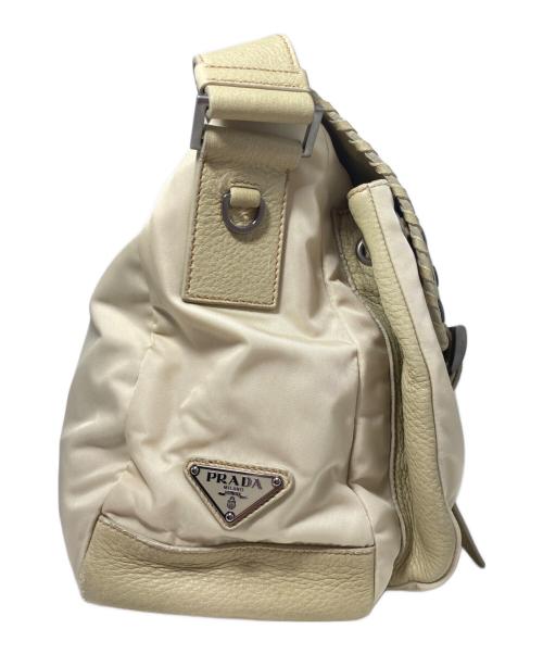 PRADA（プラダ）PRADA (プラダ) パンチングショルダーバッグ ベージュの古着・服飾アイテム